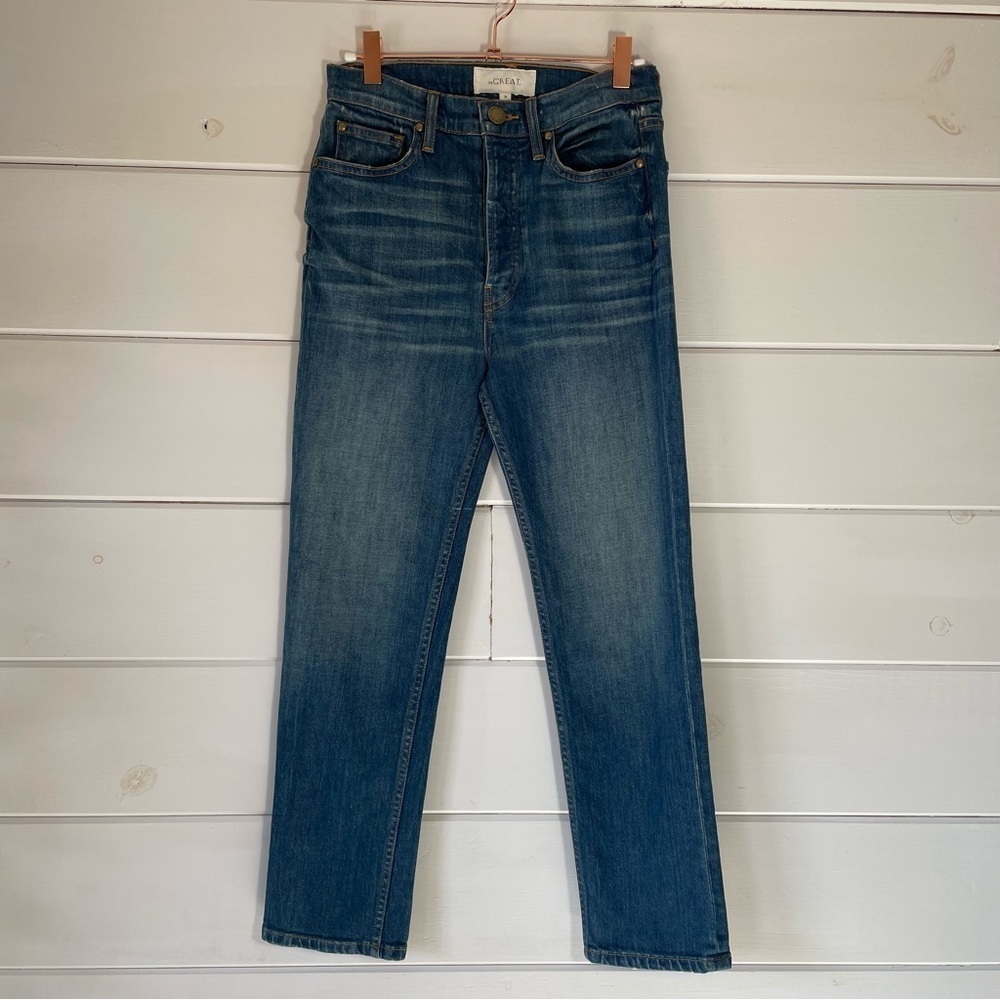 New the GREAT. the STRAIGHT A High Rise Button Fly Crop Women's Jean - Picture 3 of 10